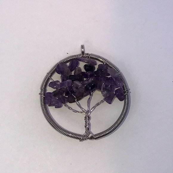 Amethyst Tree Of Life Wire Wrap Pendant - Picture 7 of 7